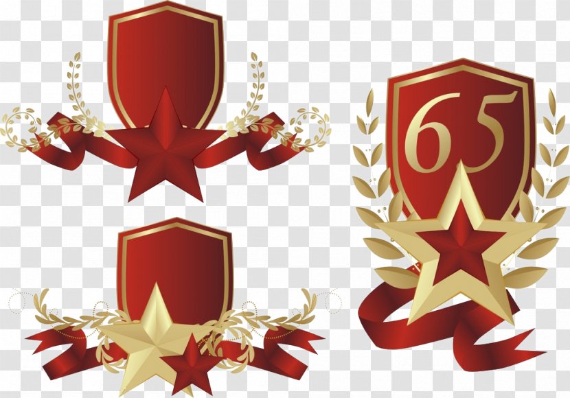 Shield And Stars - Royaltyfree - Badge Transparent PNG