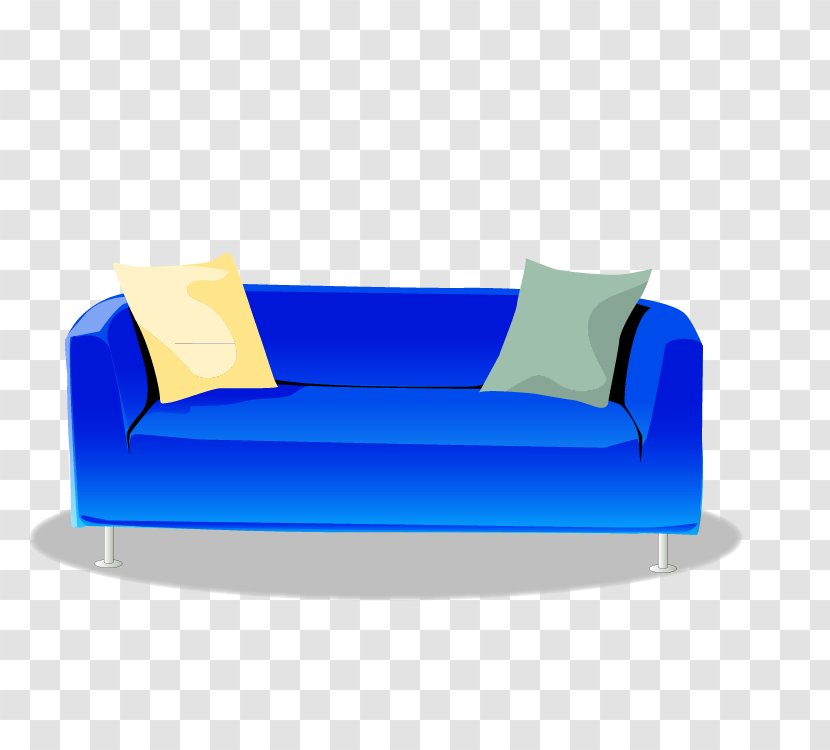 Couch Furniture Chair Adobe Illustrator - Electric Blue - Vector Hand-painted Sofa Transparent PNG