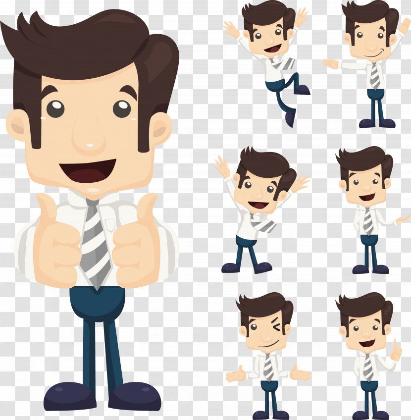 Cartoon Clip Art - Frame - Body Language Character Set. Transparent PNG