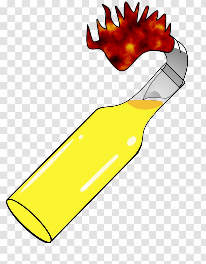 Molotov Cocktail Incendiary Device Clip Art - Yellow - Cocktails Transparent PNG