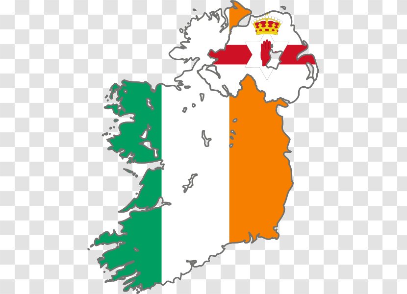 Republic Of Ireland Flag Map Northern - Blank Transparent PNG