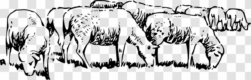 Merino Icelandic Sheep Grazing Clip Art - Silhouette - Pasture Transparent PNG