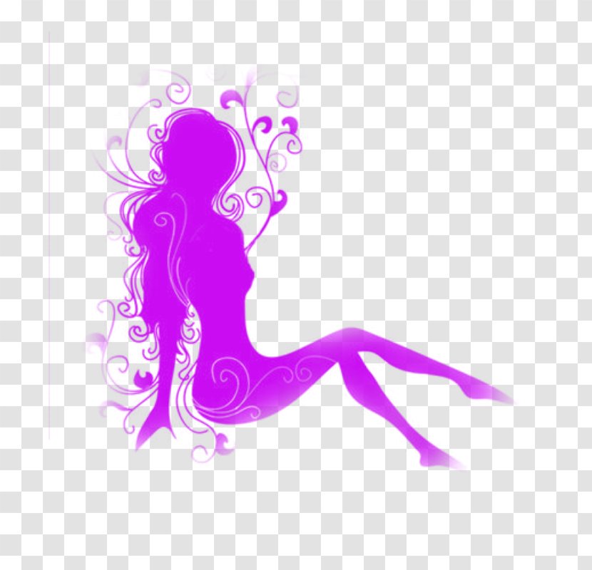 Brush Drawing Illustration - Purple Flower Fairy Transparent PNG