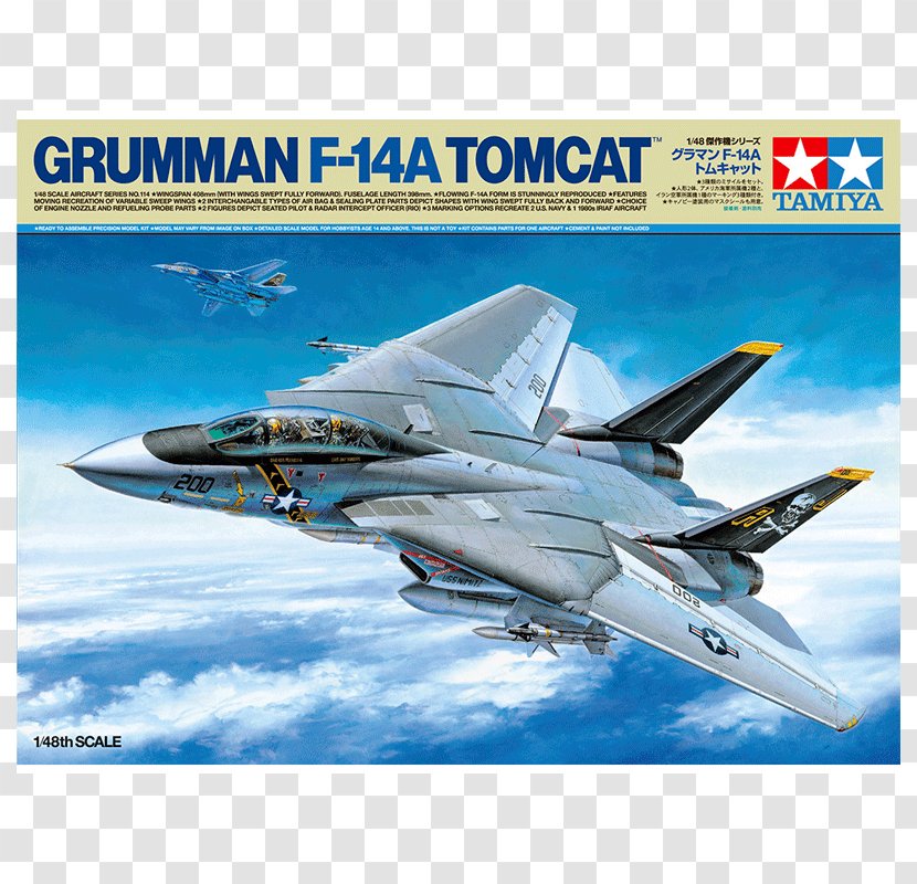 Grumman F-14 Tomcat Fighter Aircraft 1:48 Scale United States Navy - Air Force Transparent PNG