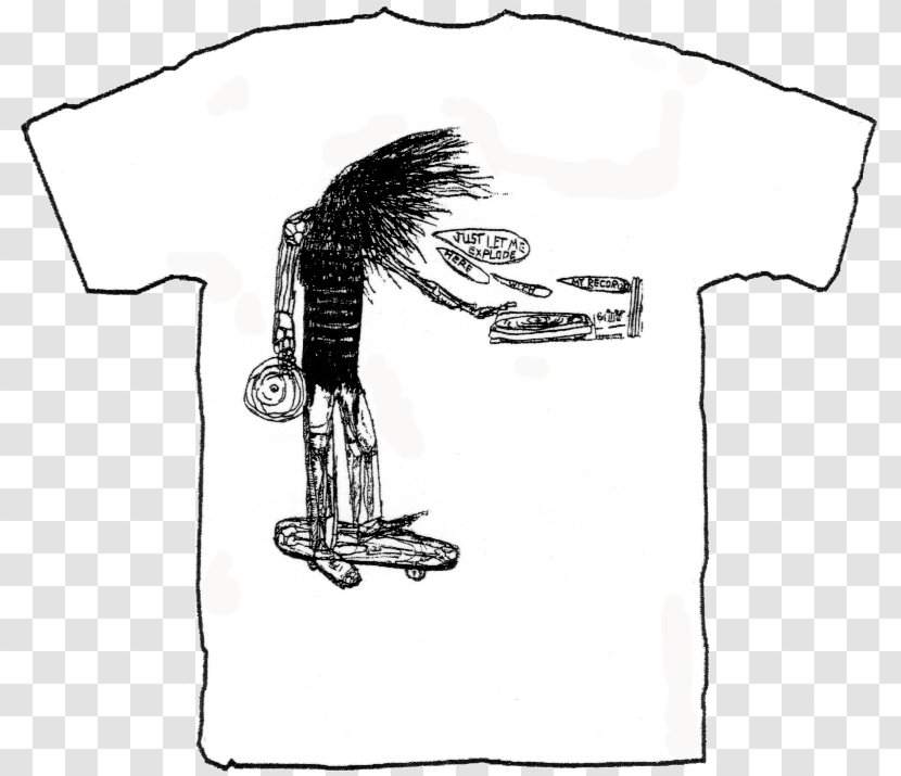 T-shirt Drawing White Sleeve - Black And Transparent PNG