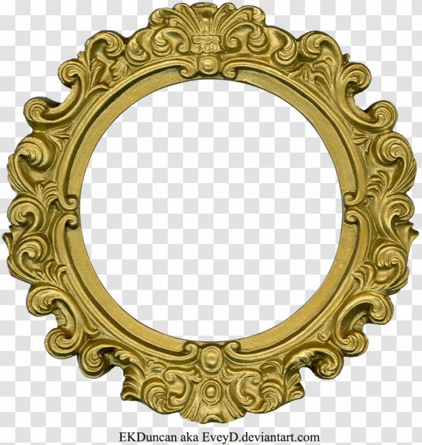 Picture Frame Clip Art - Golden Round Clipart Transparent PNG