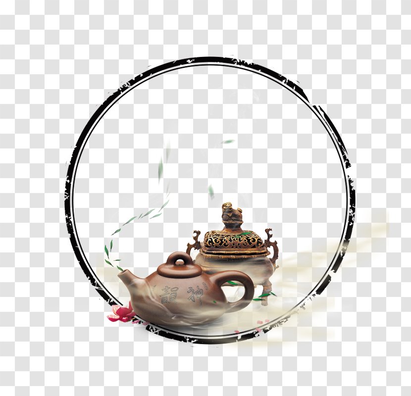 Green Tea Teapot Chinoiserie - Set - Ancient Literary Circle Transparent PNG