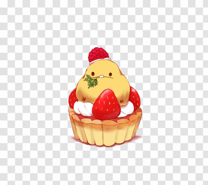 Chicken Food Petit Four Moe Masala Chai - Muffin - Strawberry Cake Chick Transparent PNG