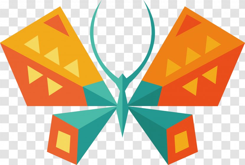 Butterfly Insect Geometry Vector Graphics Shape - Polygon - Cute Transparent PNG