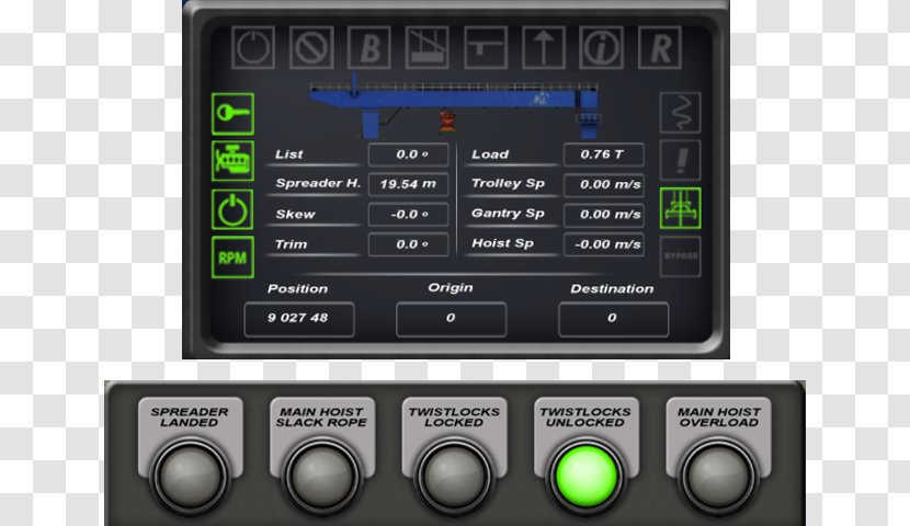 Gantry Crane Intermodal Container Ship Port - Electronic Device - HeadUp Display Interface Design Transparent PNG