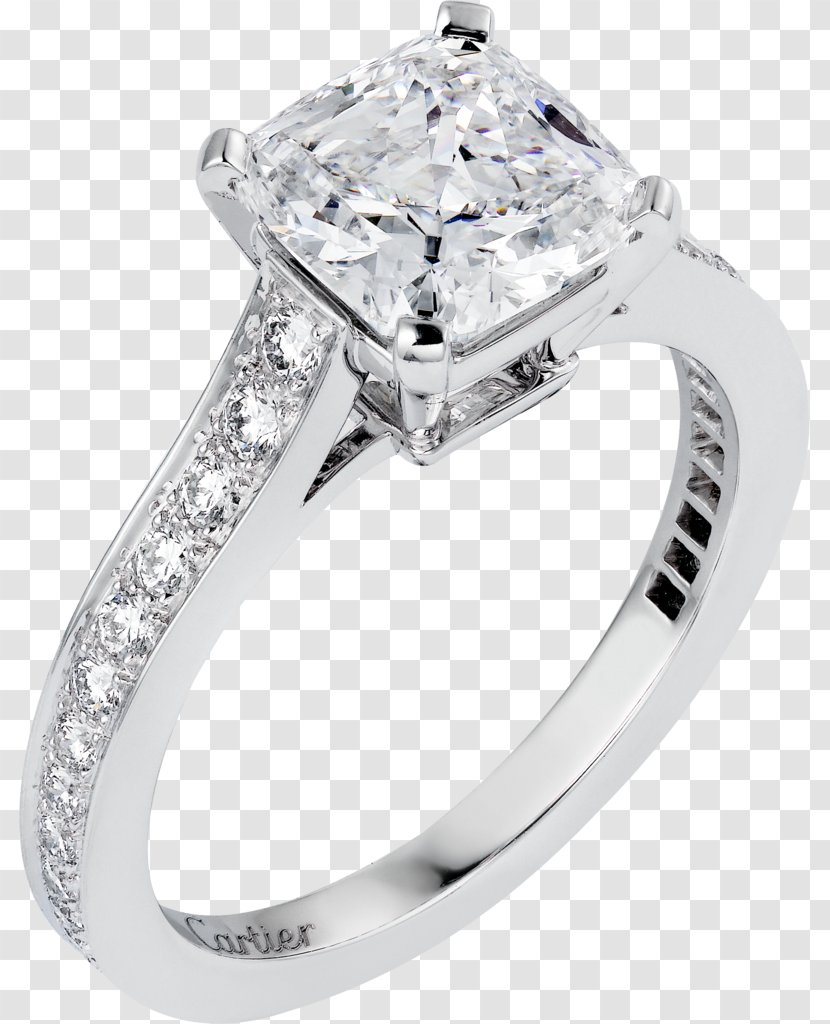 Princess Cut Engagement Ring Diamond - Wedding - Solitaires Transparent PNG