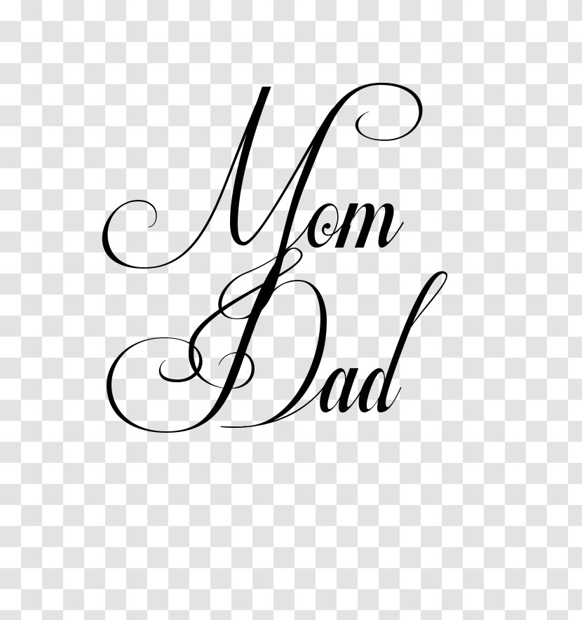 Father Mother Child Clip Art - Calligraphy - Mom Dad Pics Transparent PNG