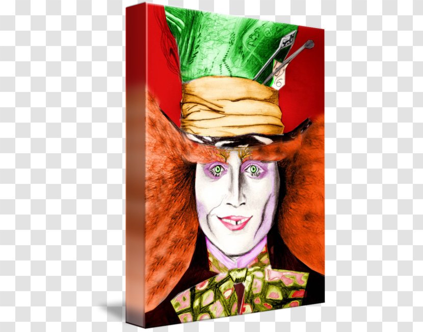 Illustration Graphic Design Gallery Wrap Mad Hatter Canvas - The Transparent PNG