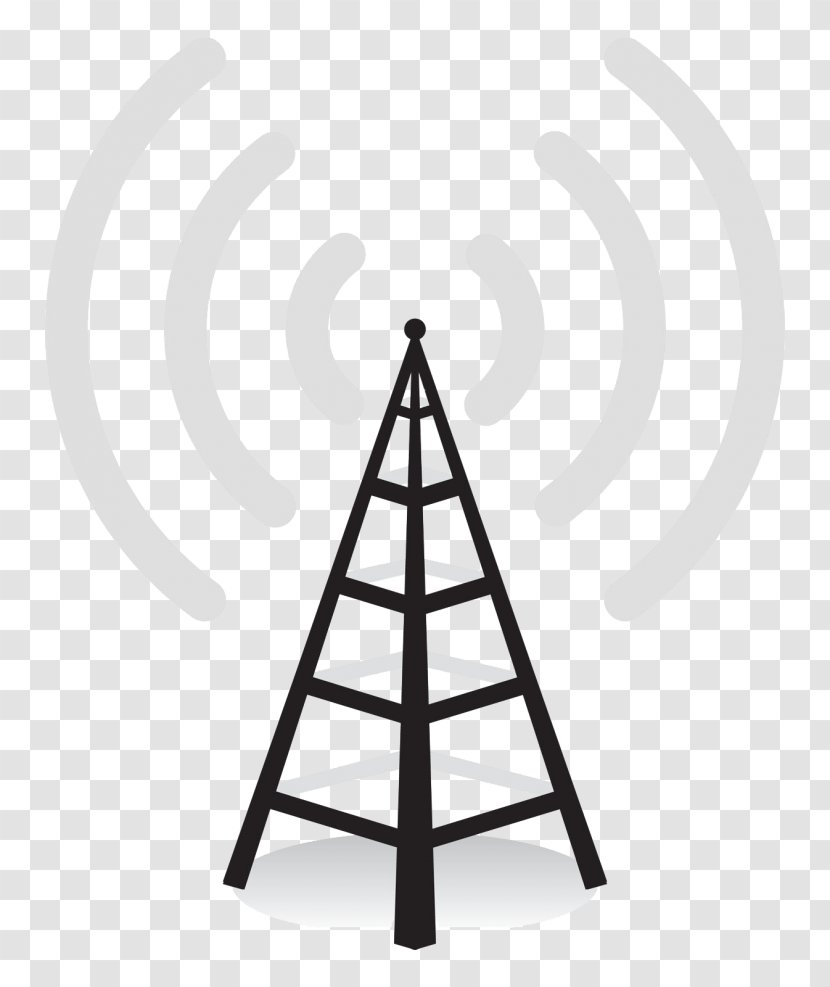 Cell Site Telecommunications Tower IPhone Aerials Wireless - Black And White - Iphone Transparent PNG