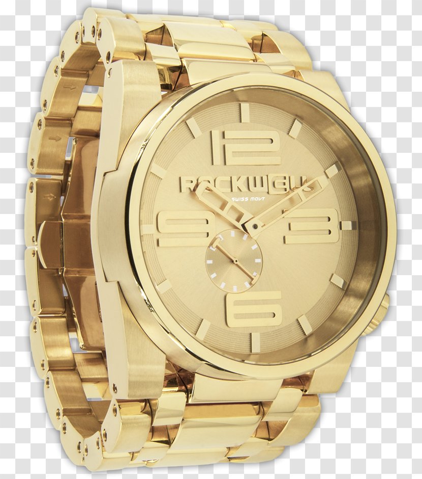 Automatic Watch Swiss Made Gold Rockwell Time Transparent PNG