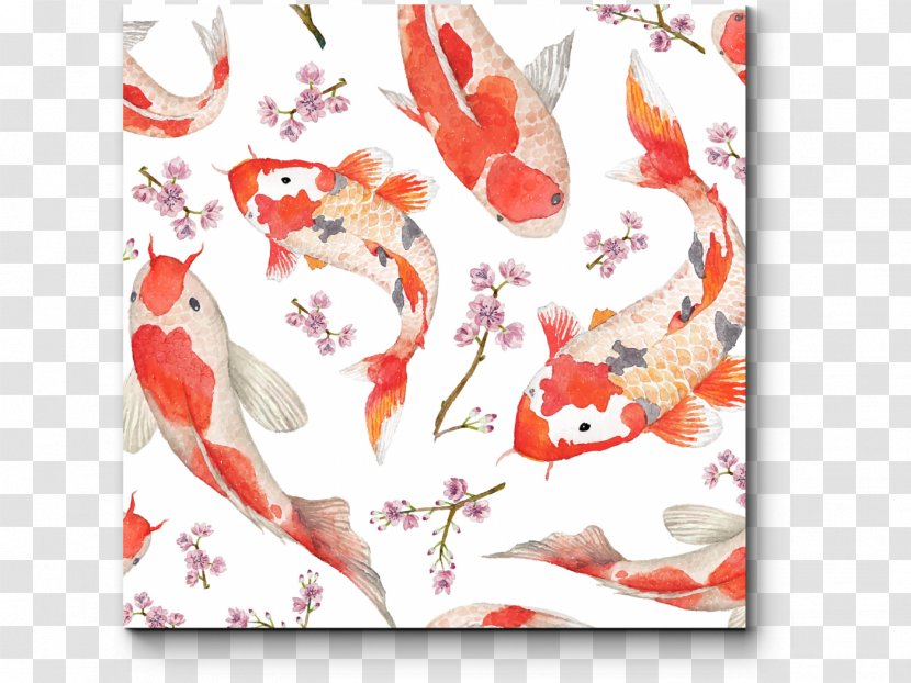 Koi Pond Paper Carp - Flora - Hand-painted Sheep Transparent PNG