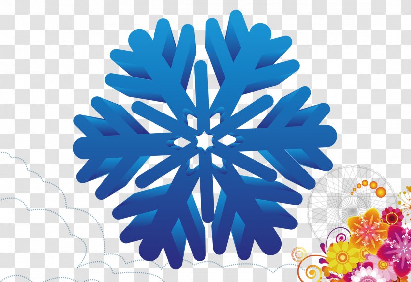 Template Advertising Download Android - Accelerator - Blue Winter Snowflake Transparent PNG