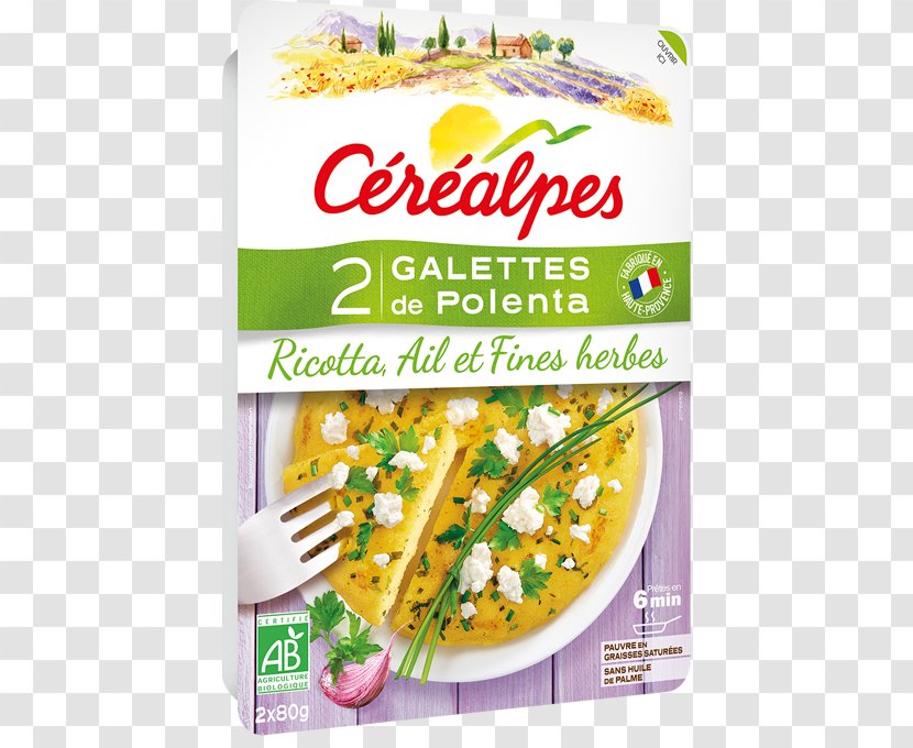 Vegetarian Cuisine Galette Polenta Fines Herbes Food - Tofu - Flour Transparent PNG