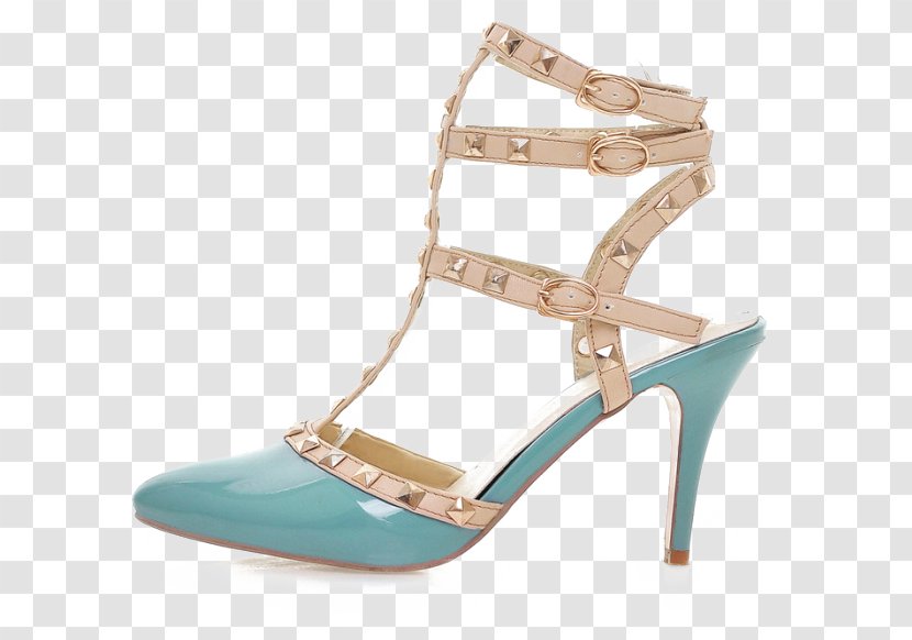 Sandal High-heeled Shoe Court Stiletto Heel - Aqua Transparent PNG