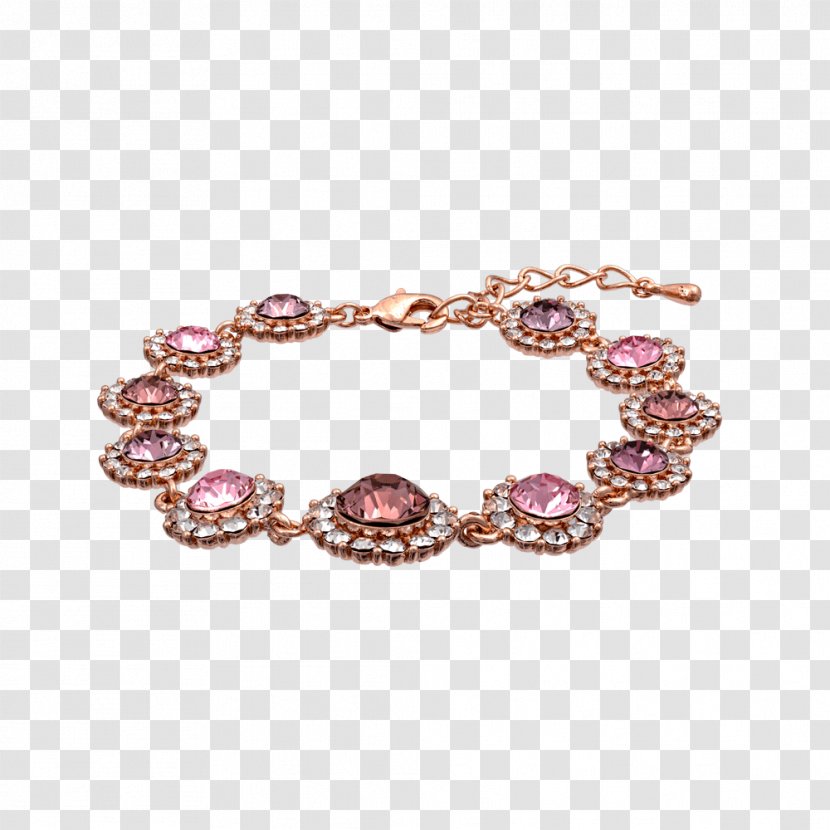Bracelet Earring Necklace Jewellery Pink - Crystal Transparent PNG