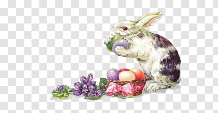 Easter Bunny Postcard Rabbit Greeting Card - Valentines Day - Hand-painted Transparent PNG