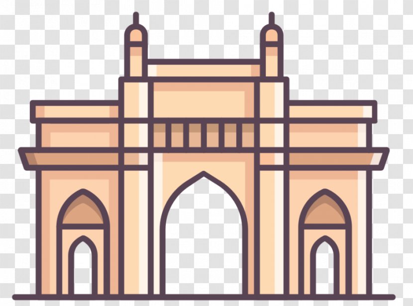 Gateway Of India Gate Arch Taj Mahal Drawing - Facade - Republic Day 2017 Transparent PNG