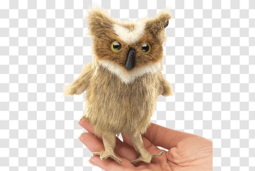 Great Horned Owl Finger Puppet Bird - Fur Transparent PNG