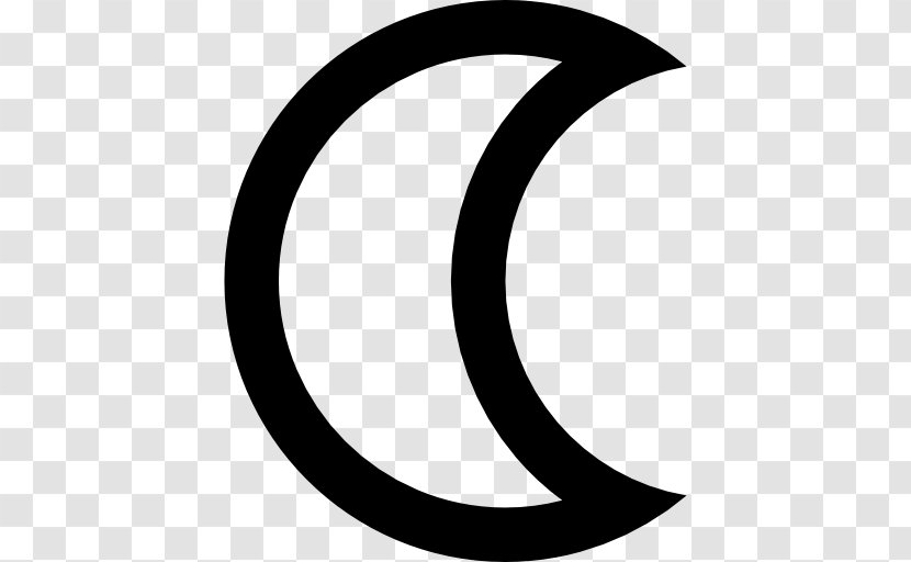 Crescent Circle White Number Clip Art - Monochrome Transparent PNG