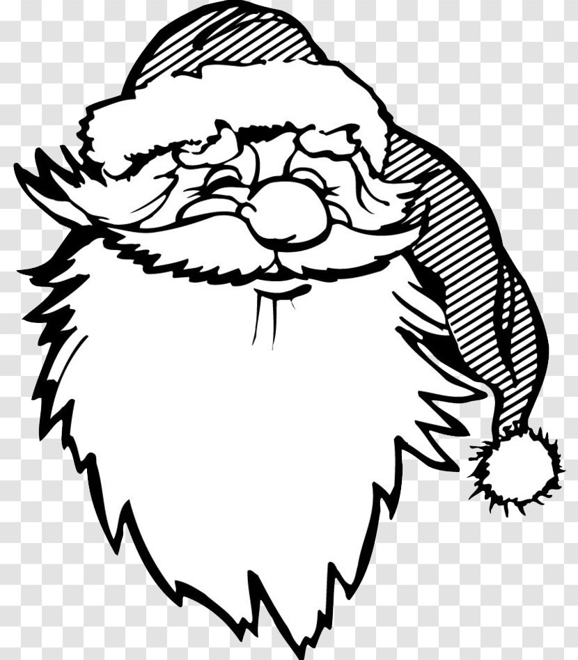 Santa Claus Christmas Black And White - Cartoon - Free Videos Buckle Material Transparent PNG