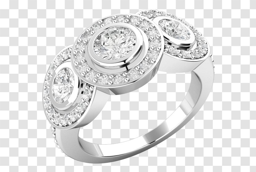 Wedding Ring Silver Bling-bling - Crystal Transparent PNG