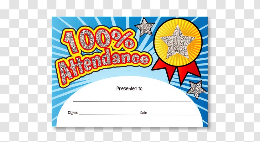 Template Document Certificate Of Attendance Perfect Award Font - Pupil - Honor Transparent PNG