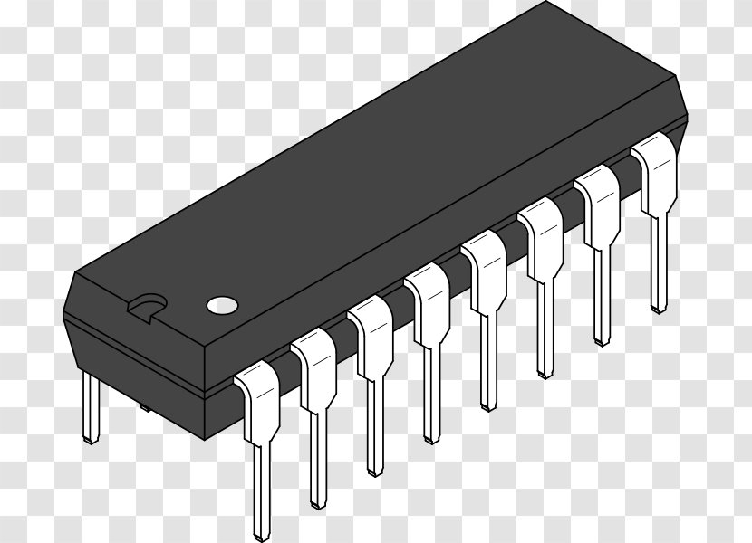 Integrated Circuits & Chips Seven-segment Display Binary Decoder Counter Electronic Circuit - Dil Transparent PNG