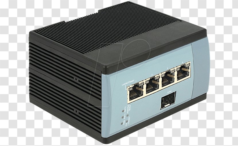 Ethernet Hub Power Over Network Switch Gigabit DIN Rail - Computer - Port Transparent PNG
