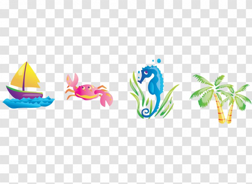 Beach Cartoon Clip Art - Logo - Different Species In The Sea Transparent PNG