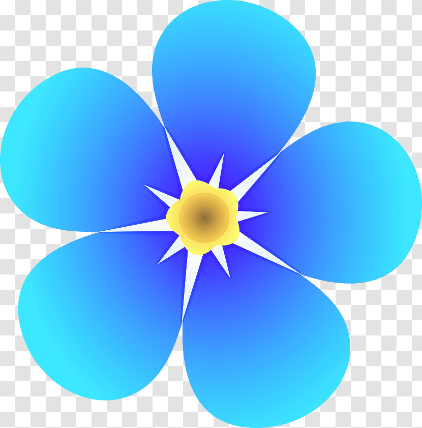 Blue Petal Plant Flower Symbol Transparent PNG