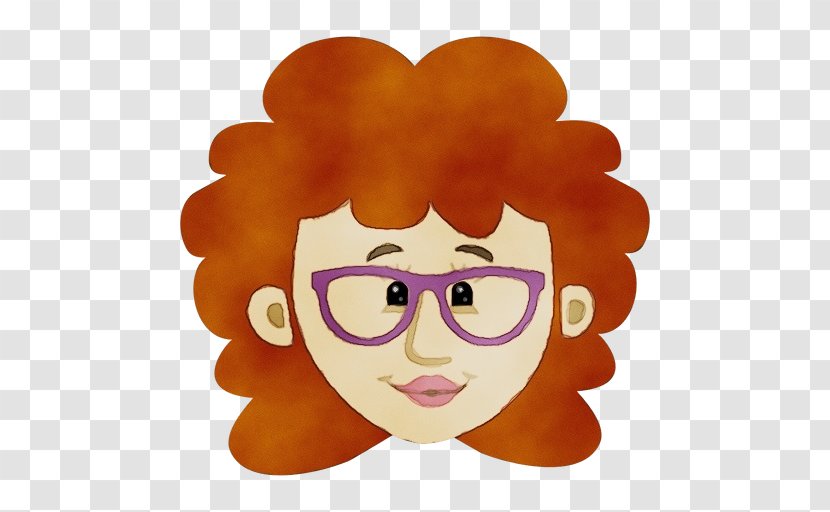 Orange - Watercolor - Chin Glasses Transparent PNG