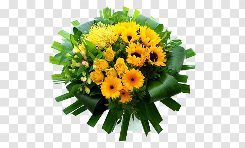 Flower Bouquet Yellow Gift Birthday Rose - Hortensia Transparent PNG
