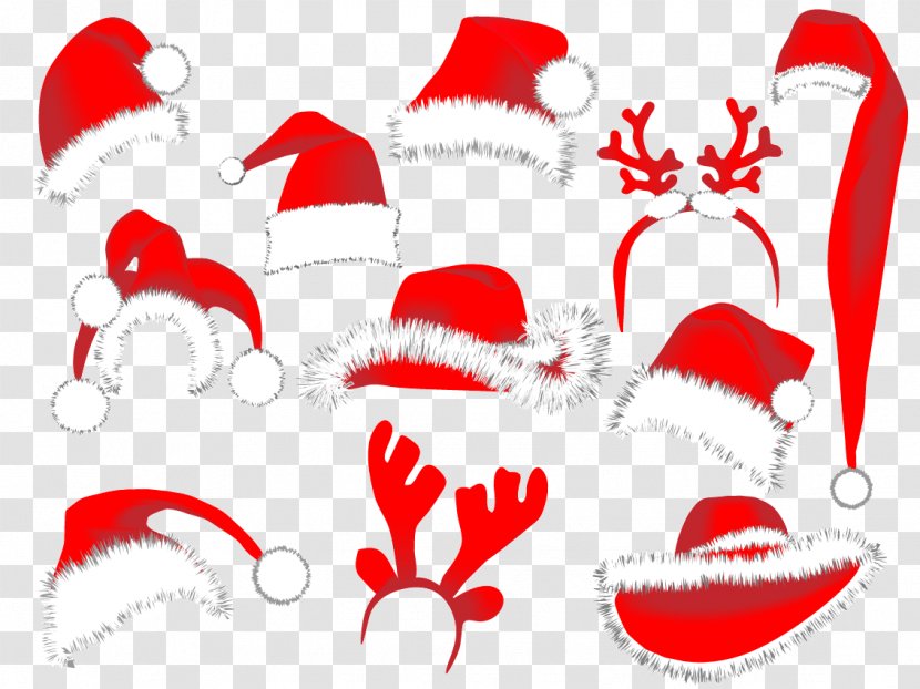 Santa Claus Christmas Decoration Clip Art - Flower - Holiday Decorations Hat Vector Transparent PNG