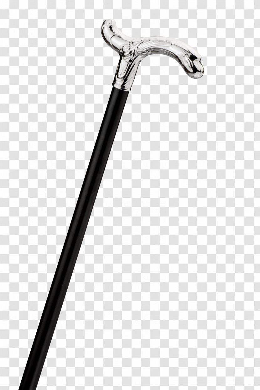 Sterling Silver Assistive Cane Walking Stick Ebony Transparent PNG