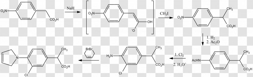 Pirprofen Chemical Reaction Synthesis Elbs Organic Compound - Acid - Paper Transparent PNG