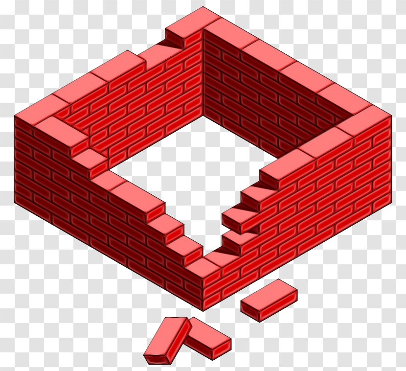 Brick Red Architecture Toy Brickwork - Rectangle Transparent PNG