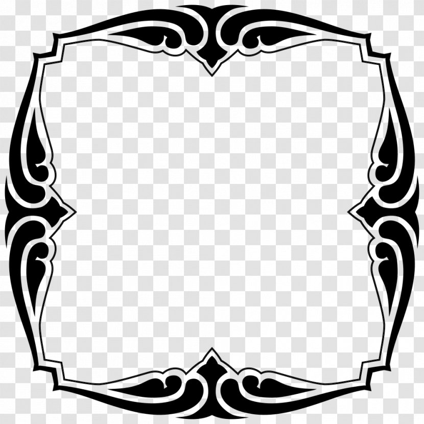 Borders And Frames Decorative Arts Picture Clip Art - Black White - Taobao Label Patterns Transparent PNG