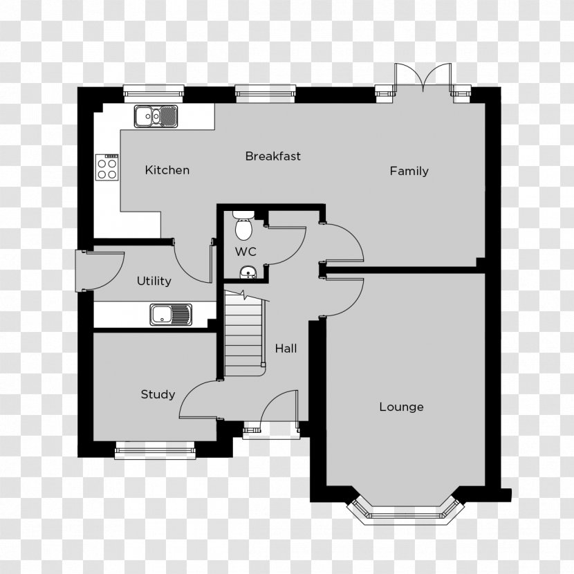 Floor Plan - Rectangle - Ground Transparent PNG