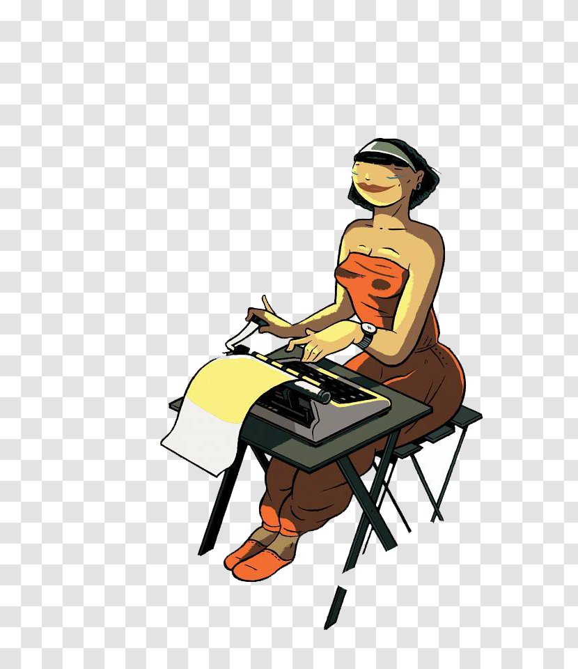 Woman Illustration - Chair - White-collar Transparent PNG
