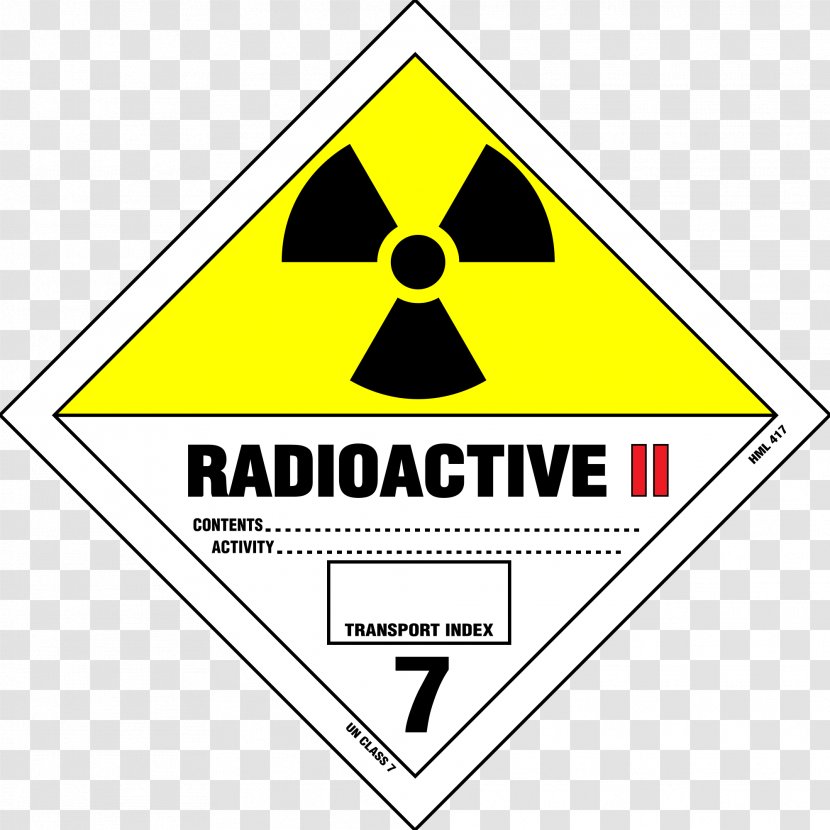 Paper Label Dangerous Goods HAZMAT Class 7 Radioactive Substances Decay - Logo - Nuclear Transparent PNG