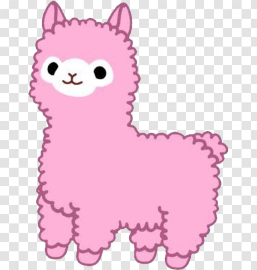 Alpaca Llama Kawaii Sticker Drawing - Frame - Clipart Transparent PNG