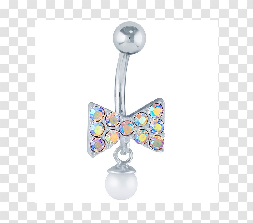 Earring Body Jewellery Gemstone Silver - Bow Tie Transparent PNG