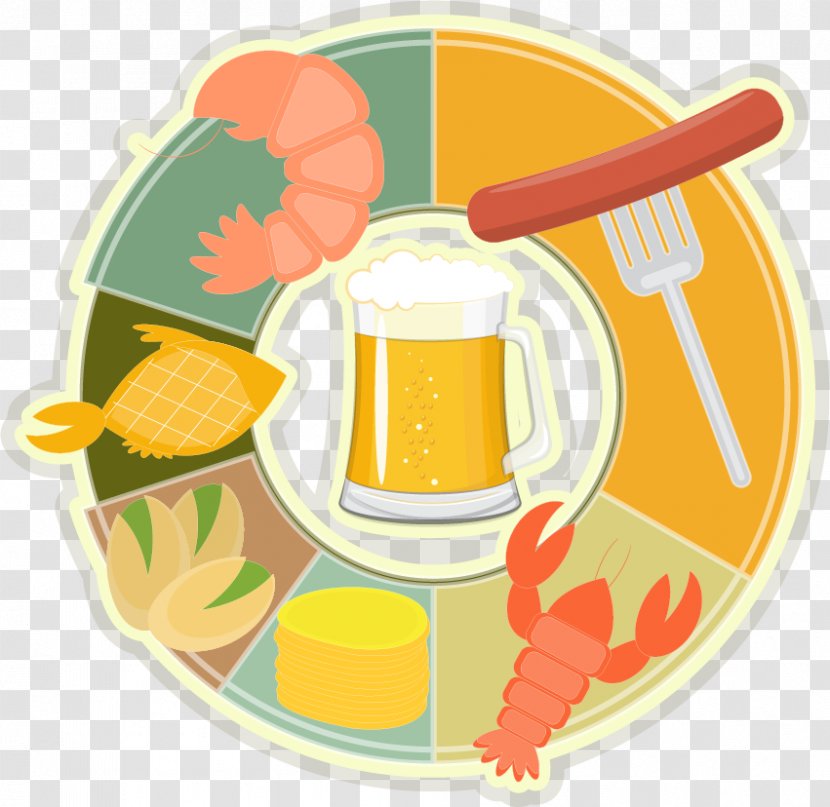 Beer Wine List - Orange Drink - Hand-painted Food Vector Turntable Transparent PNG