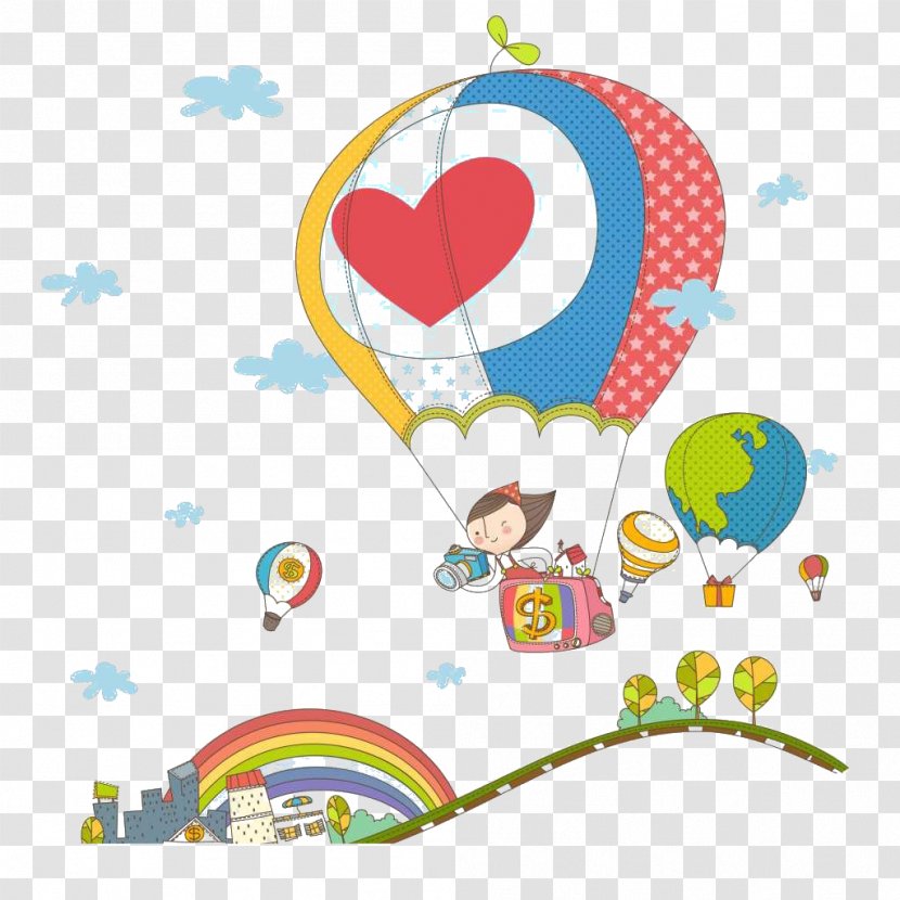 Balloon Cartoon Child Illustration - Illustrator Of Children Transparent PNG