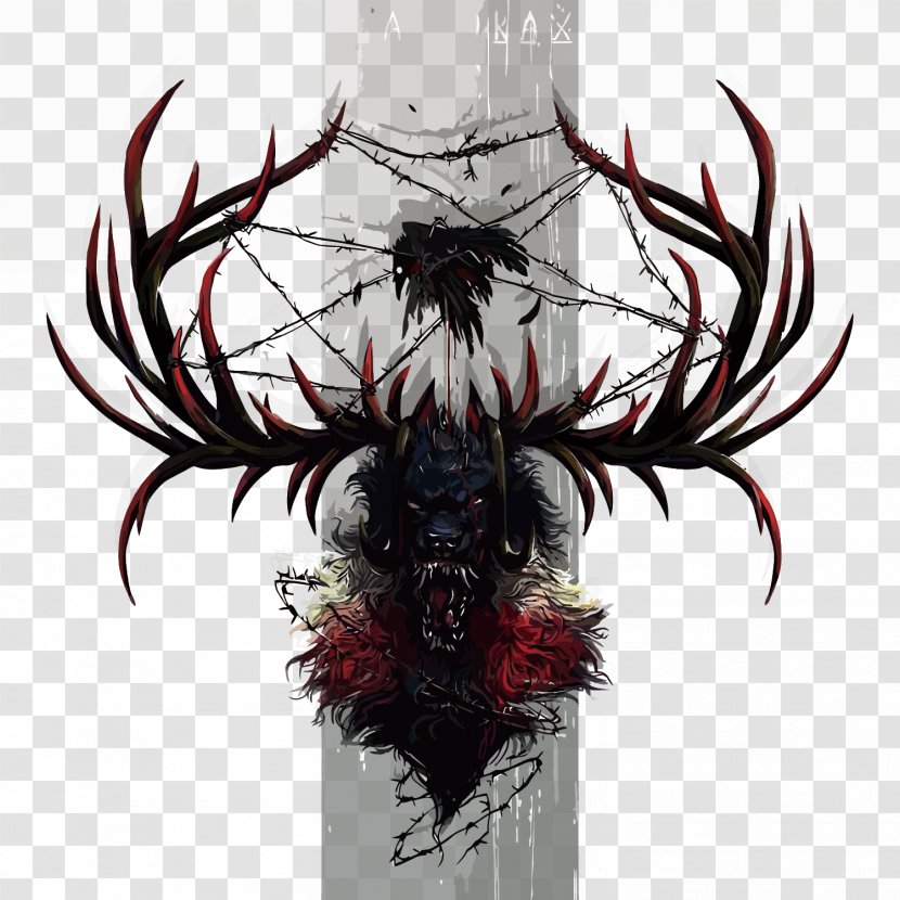 The Endless Forest Art Illustration - Illustrator - Vector Dark Deer Head Transparent PNG